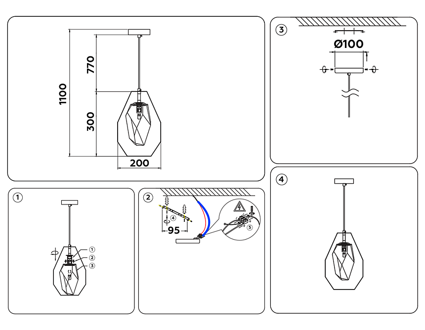 TR3626 CH/CL хром/матовый G9 max 40W D200*1100